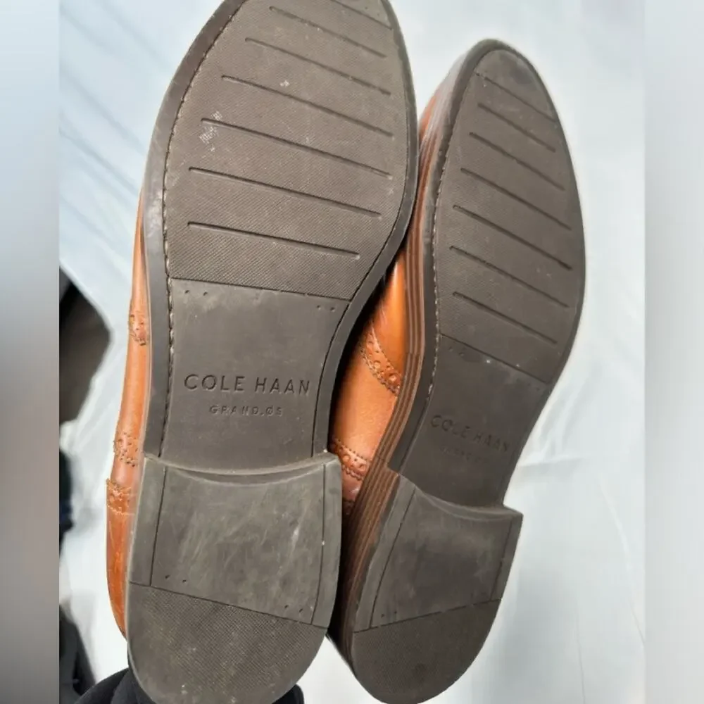 Cole Haan Modern Essentials Wingtip Oxfords British Tan Size 12M